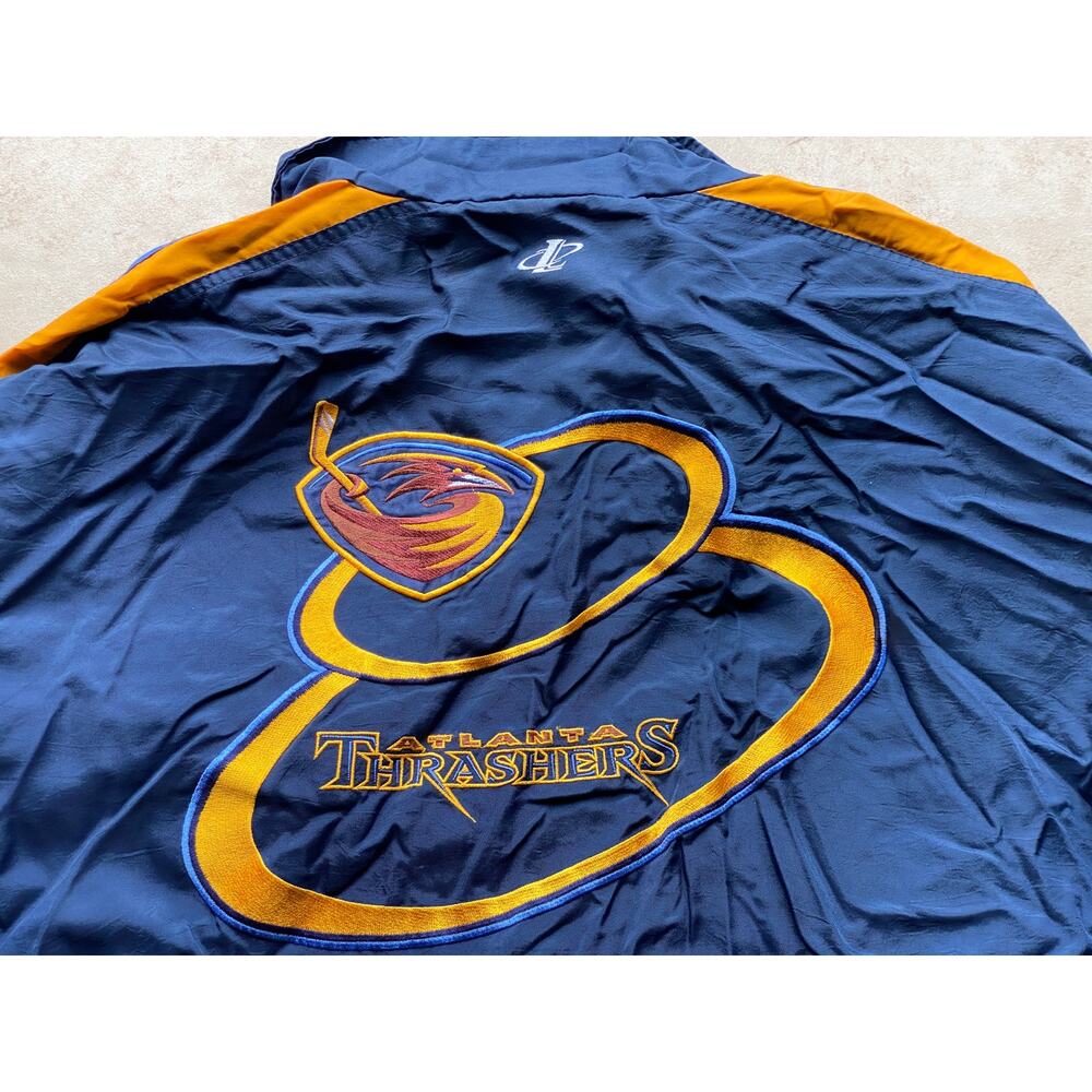 Atlanta Thrashers 90s LOGO ATHLETIC windbreaker Circles jacket XL navy NHL vtg